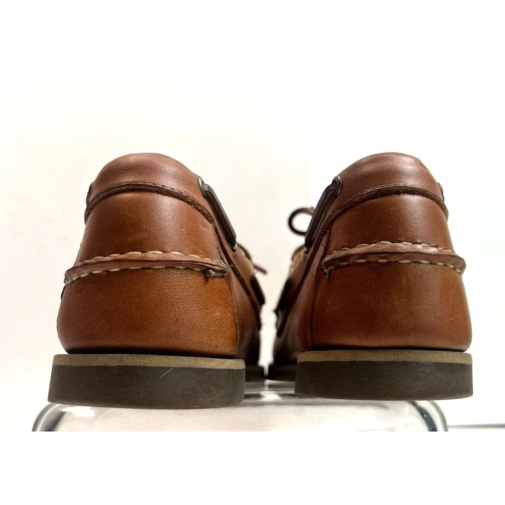 Allen Edmonds Force 10 Deck Boat Casual Shoes 2 Eye Tan Leather Mens Size 10.5 D